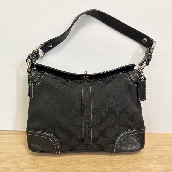 Coach Handbag Black Monogram - Picture 2 of 6